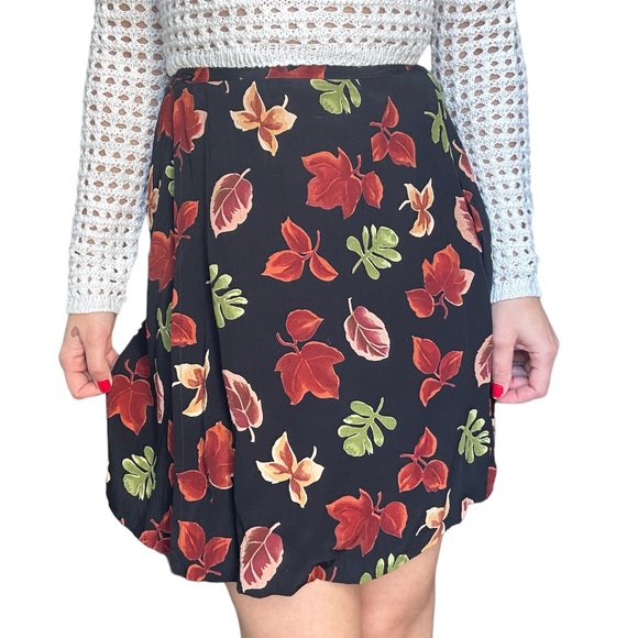 Vintage Beechers Brook Petites skirt printed autumn fall leaves 🍃 🍁 S/M - Picture 8 of 9